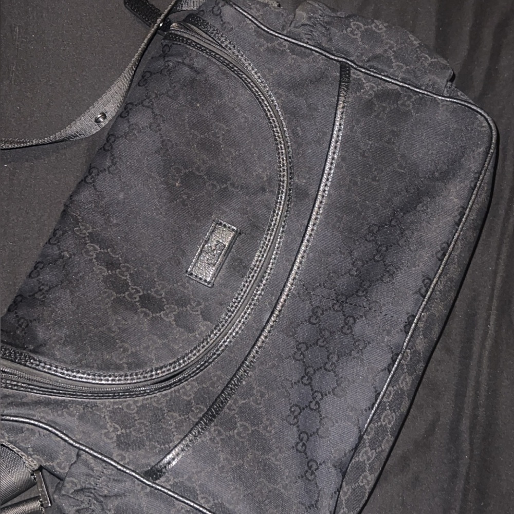 Gucci Black Monogram Shoulder Bag